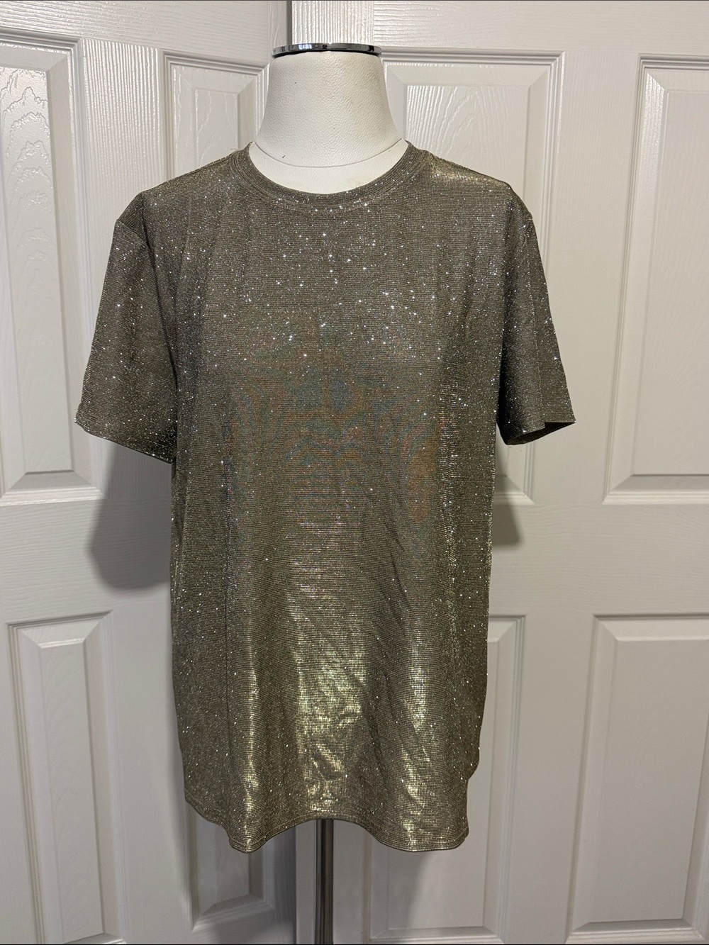 Rodeo Quincy 10th Anniversary Metallic Sparkle Crew Neck T-Shirt - Gold